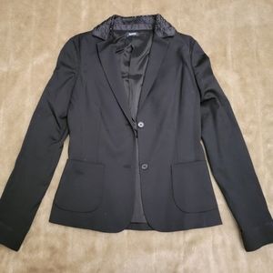 Jil Sander Classic black 2-button blazer with beading